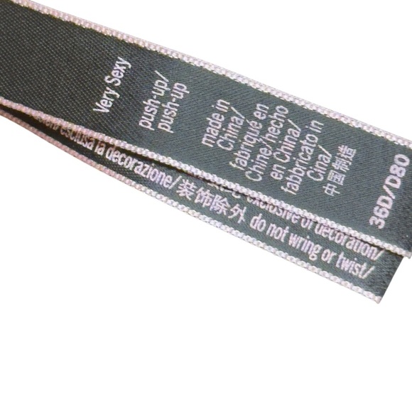 Victoria’s Secret Black Rhinestone Strap Pushup Corset Bra Top 36D Floral Lace - Picture 15 of 16